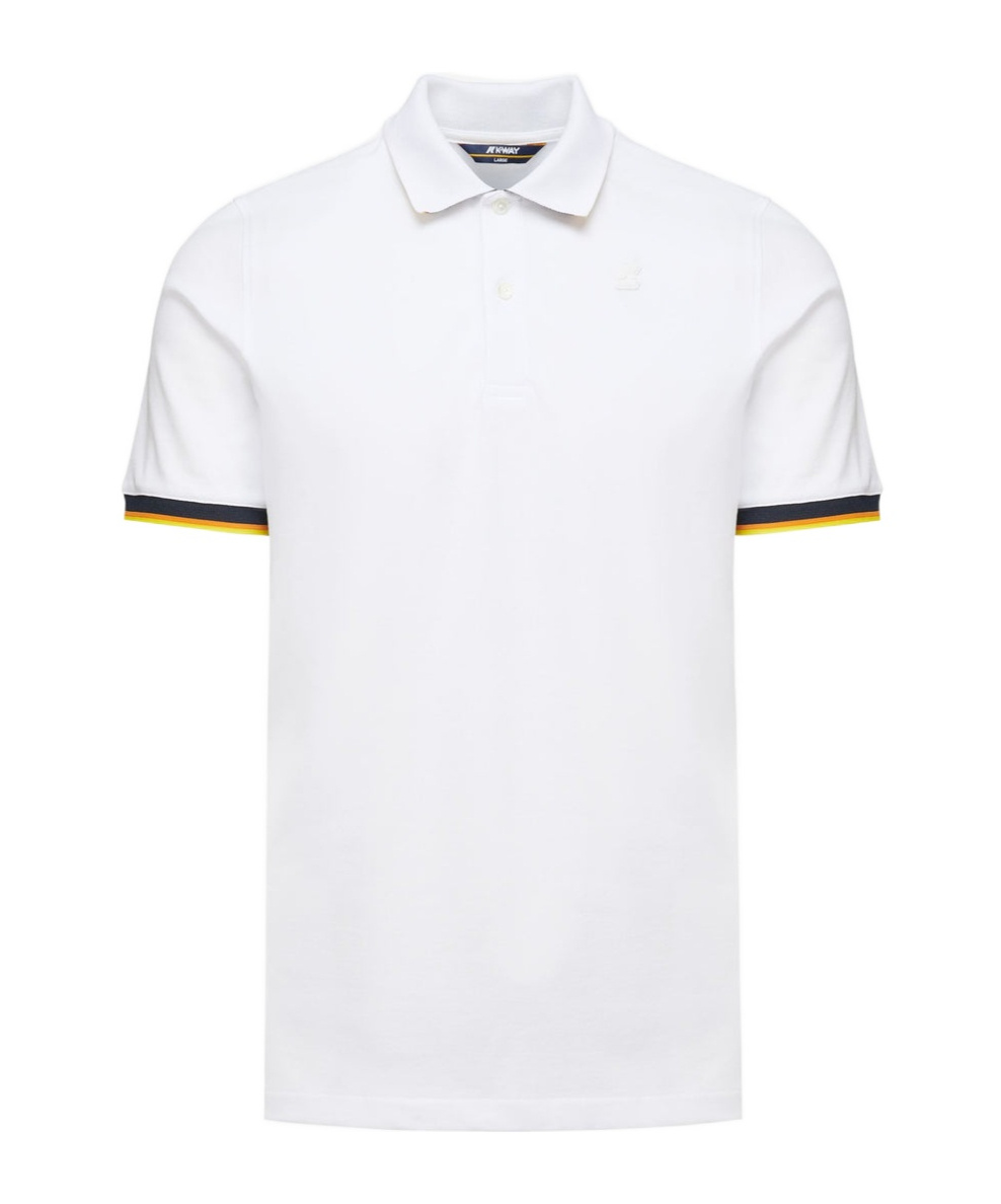 Shop K-way Short-sleeved Polo Shirt In White