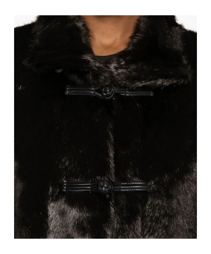 Rohe Faux-fur Buttoned Coat In Black