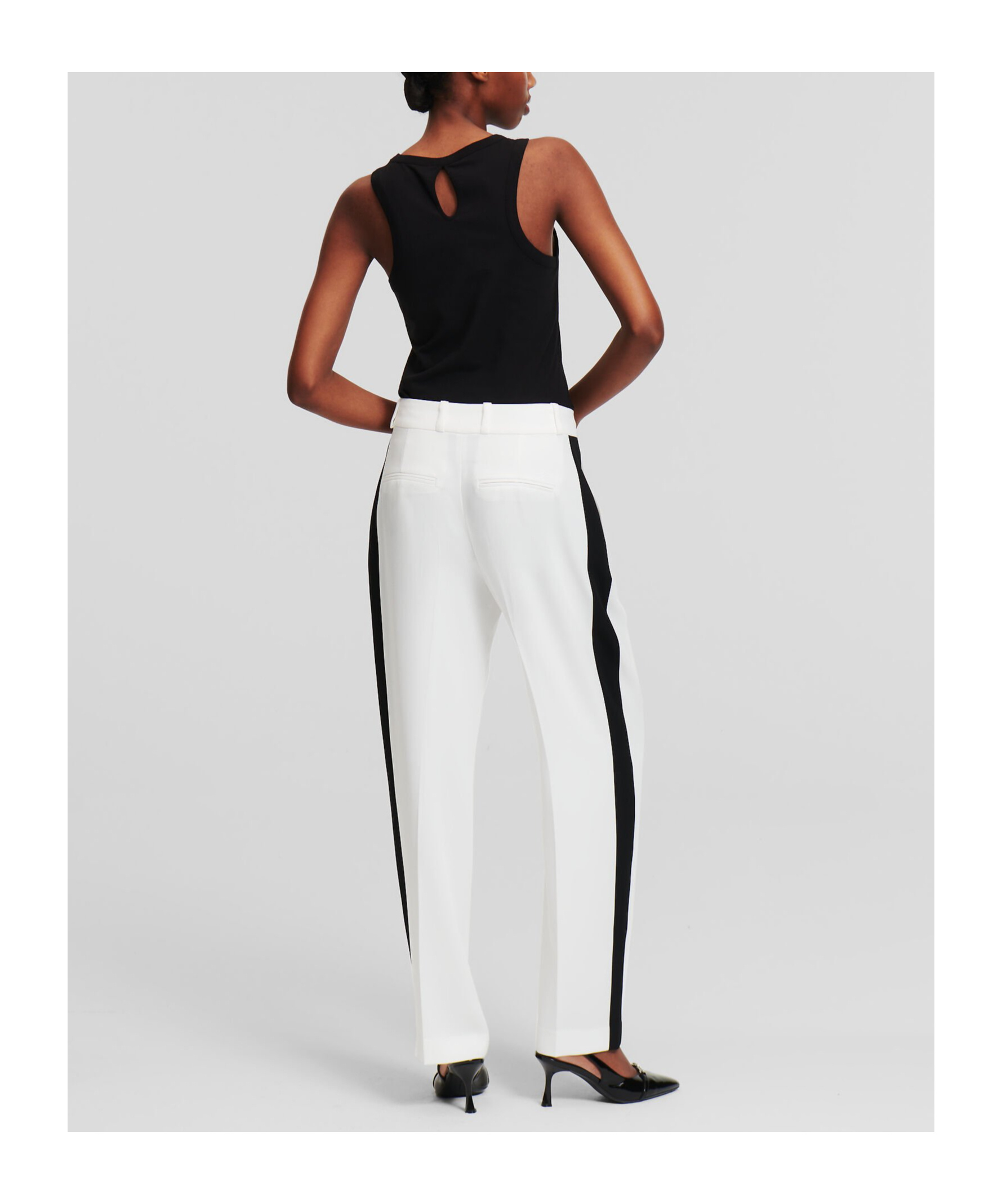 Karl Lagerfeld Panelled Tailored Trousers In White
