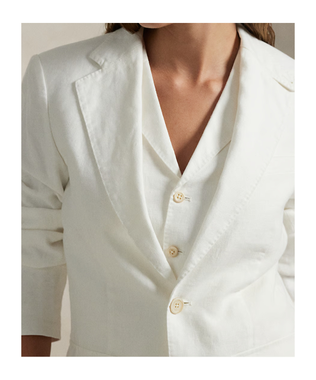 Polo Ralph Lauren Single-breasted Linen Blazer In White