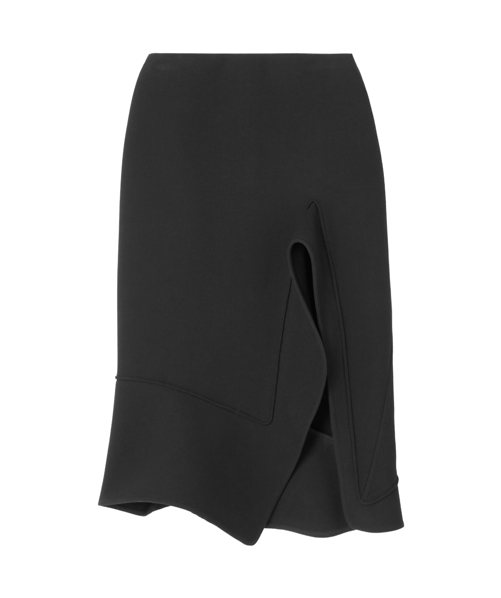 Bottega Veneta Structured Midi Skirt In Black