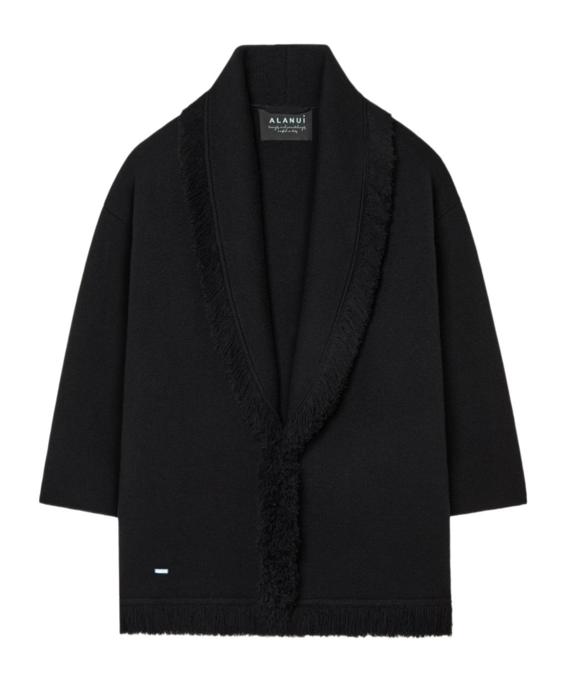 Alanui Fringed-edge Cashmere-blend Cardigan In Black
