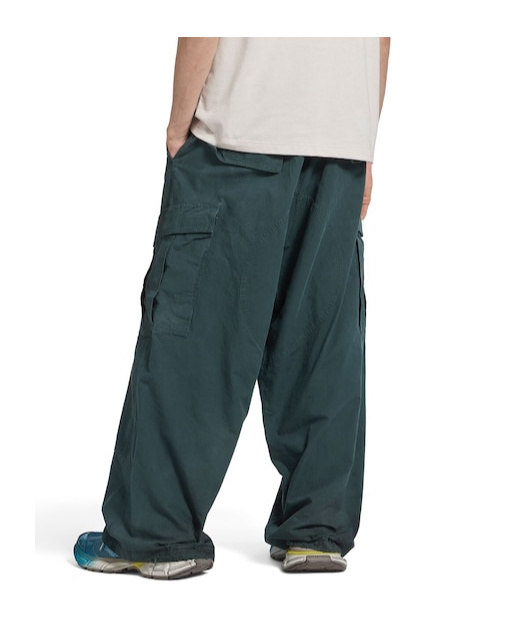 Balenciaga Cotton Oversized Cargo Trousers In Green