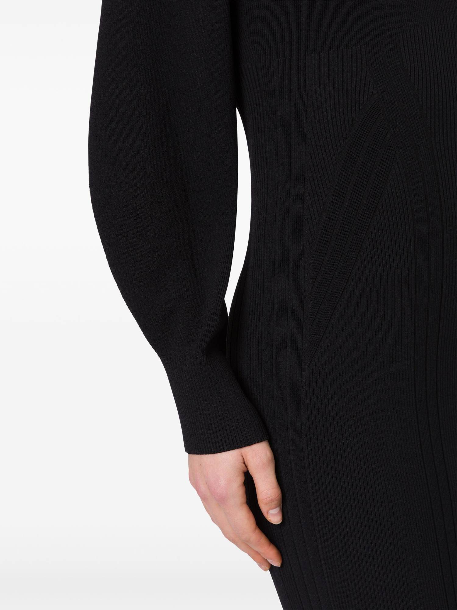 Alberta Ferretti Knit Dress Voluminous Sleeves In Black