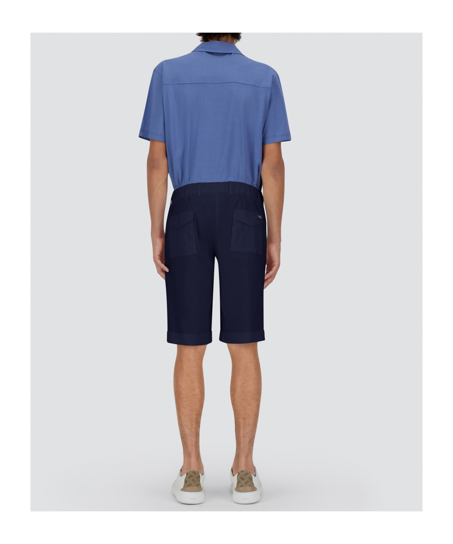 Herno Drawstring Logo Shorts In Blue