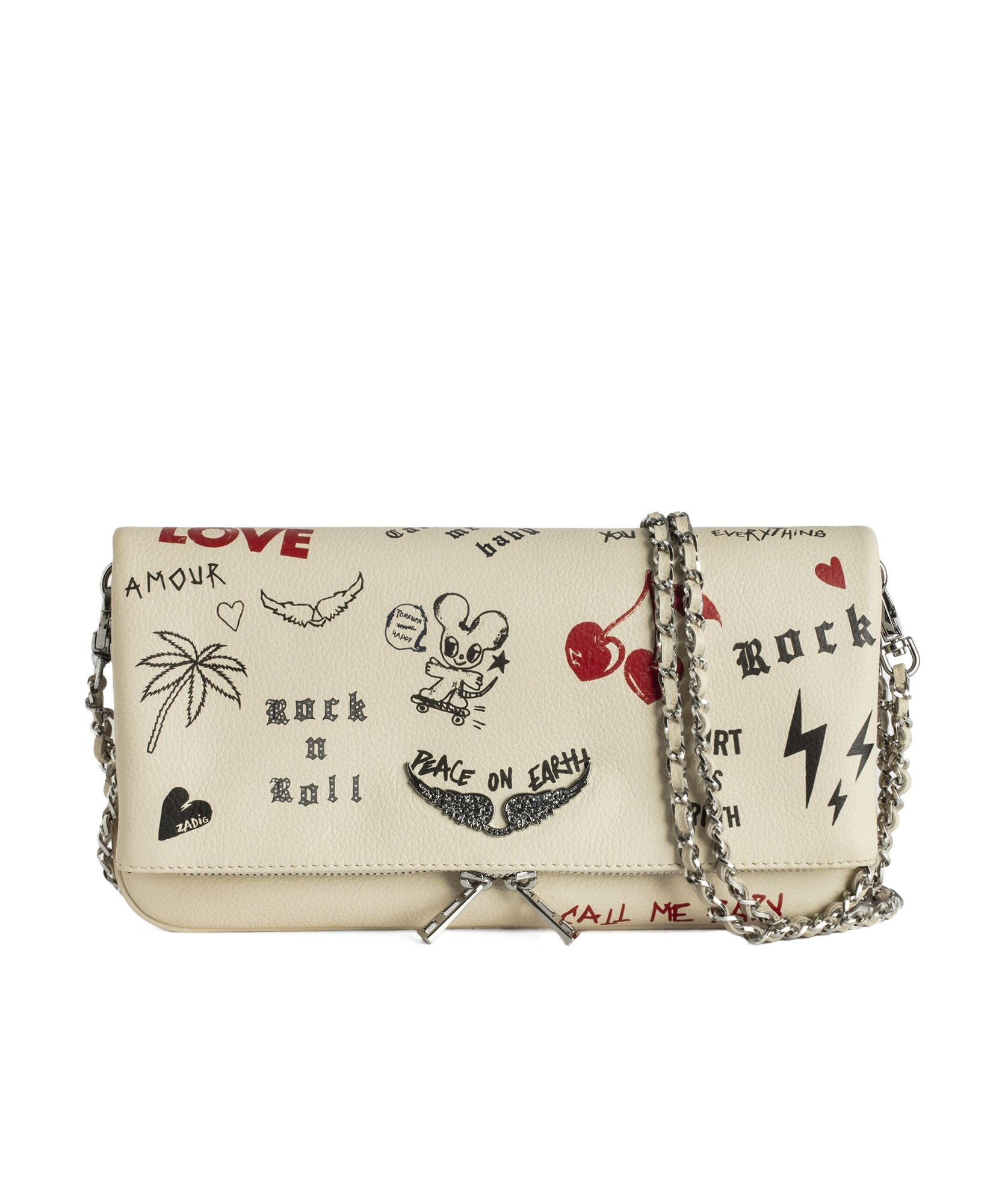 Shop Zadig & Voltaire Rock Love Tag Crossbody Bag In Nude