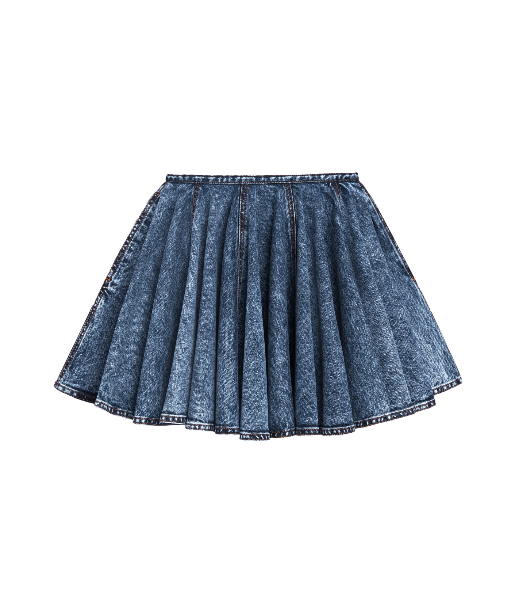 Alaïa Womens Skater Pleated Denim-blend Mini Skirt Bleu Neige In Blue