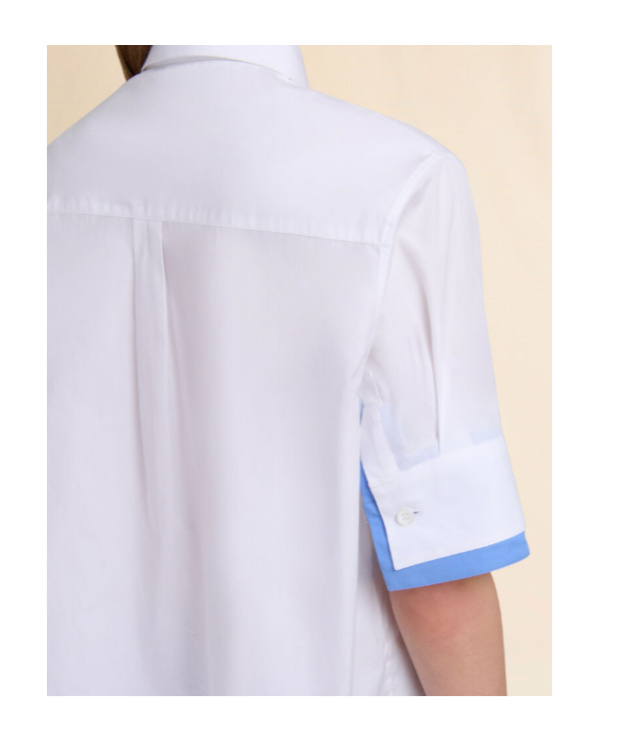 Marni Button-up White Poplin Shirt With Double-layer Cuffs In White