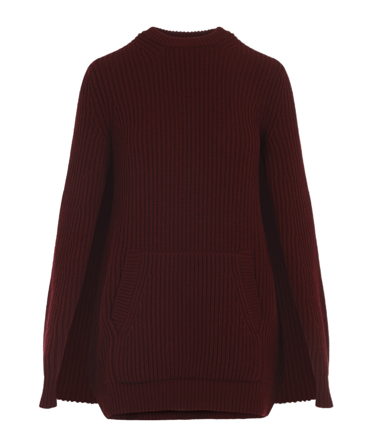 Max Mara Knit Mini Dress High Neckline In Burgundy
