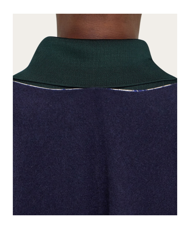 Ferragamo Cashmere And Silk Reversible Cape In Blue