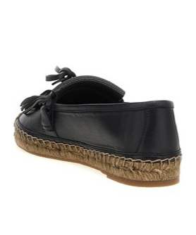 Brunello Cucinelli Black Fringed Espadrilles In Black