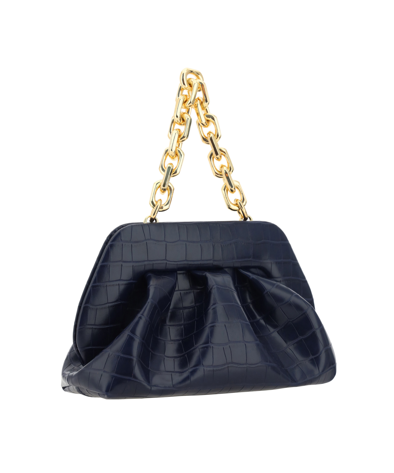 Themoirè Tia Croco Tote Bag In Black