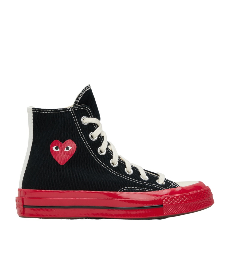 Comme Des Garçons Play Heart Logo Sneakers In Black