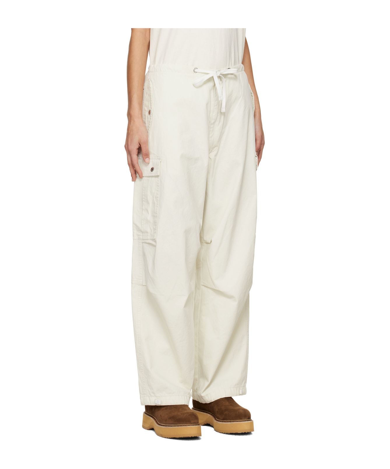 Rhude Off-white Parachute Trousers In 1019 Off-white
