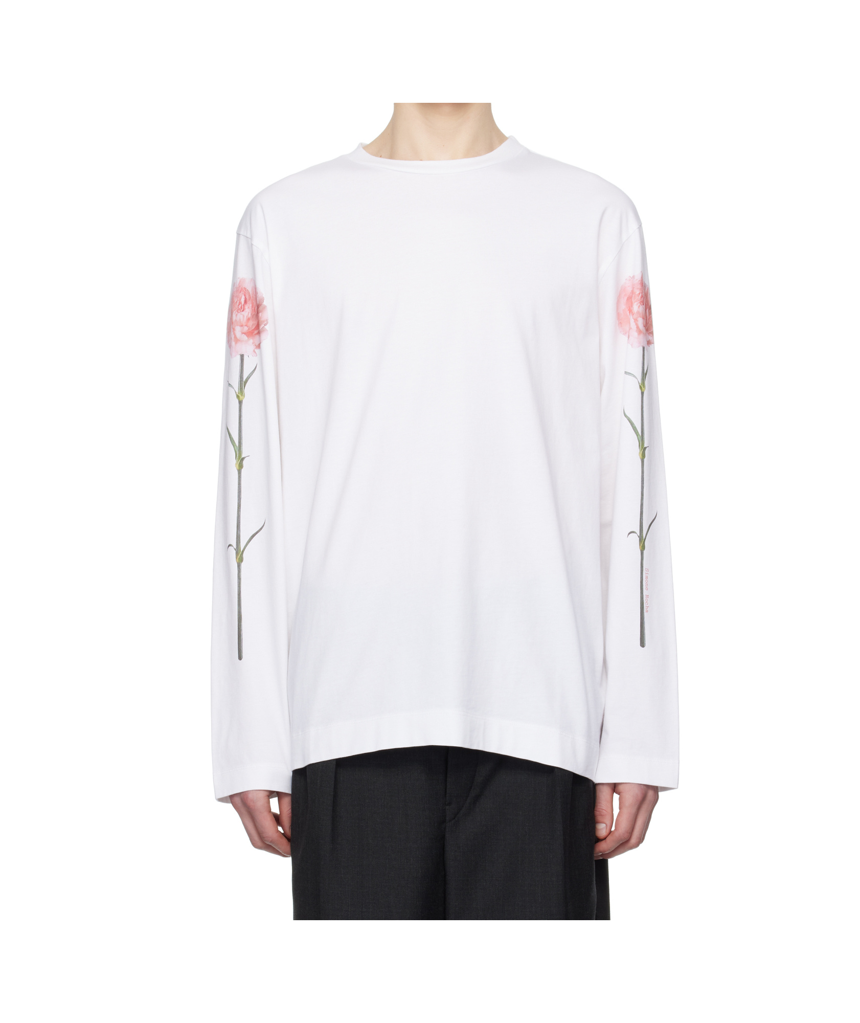 Simone Rocha Carnation-print T-shirt In White
