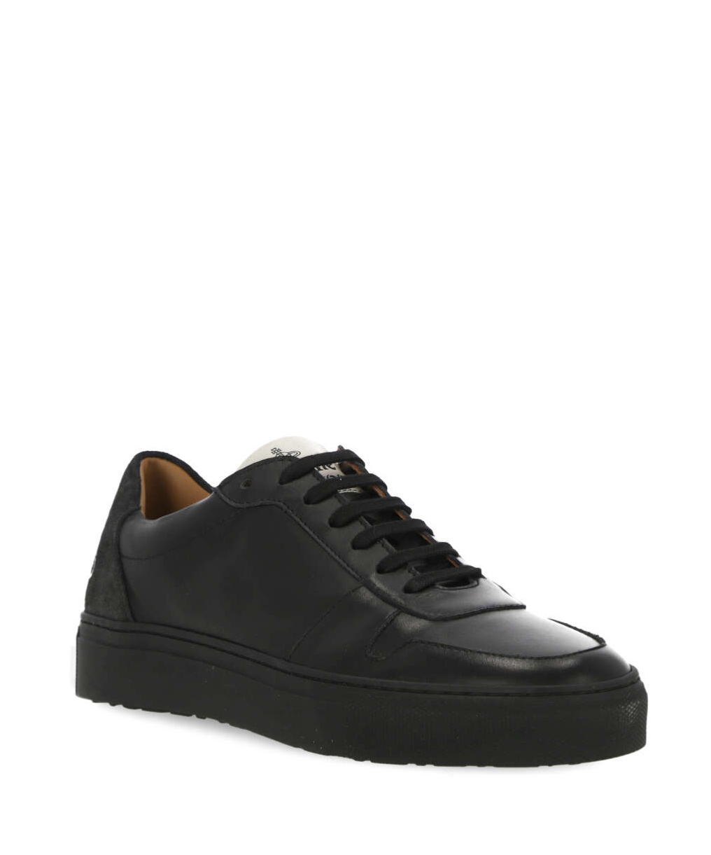 Vivienne Westwood Orb-print Leather Sneakers In Black