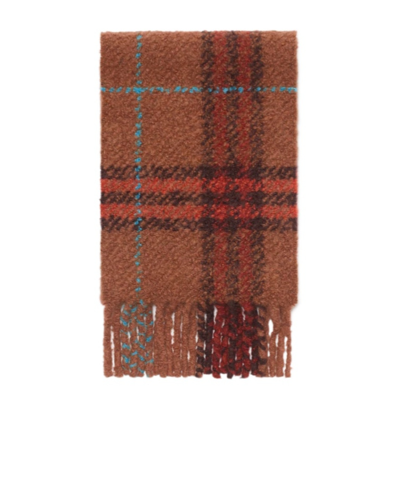 Burberry Check Alpaca Wool Blend Bouclé Scarf In Brown
