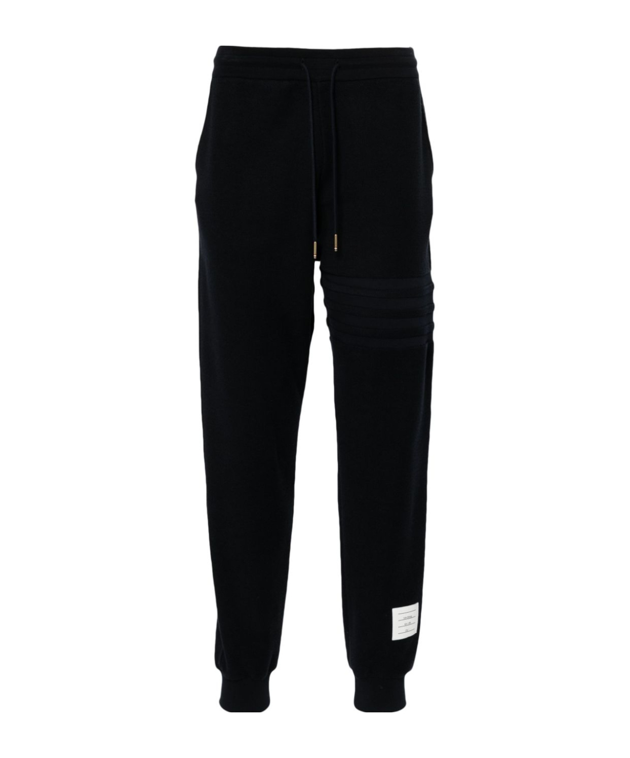 Thom Browne Flecked Knitted Track Pants In Black