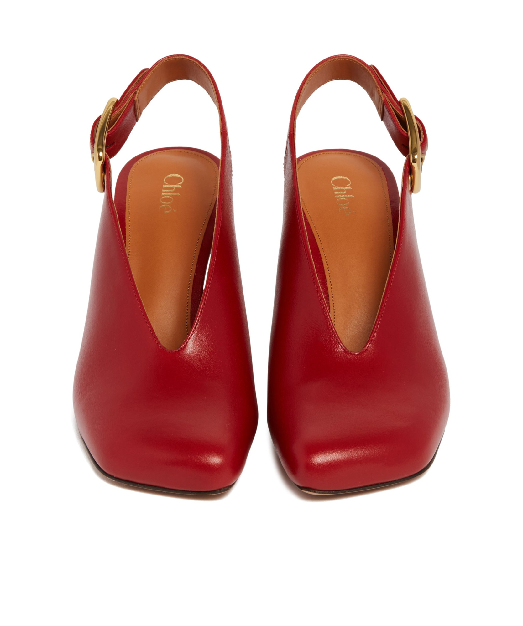 Chloé Womens Chloe Andrea Slingback Leather Heeled Pumps In Red