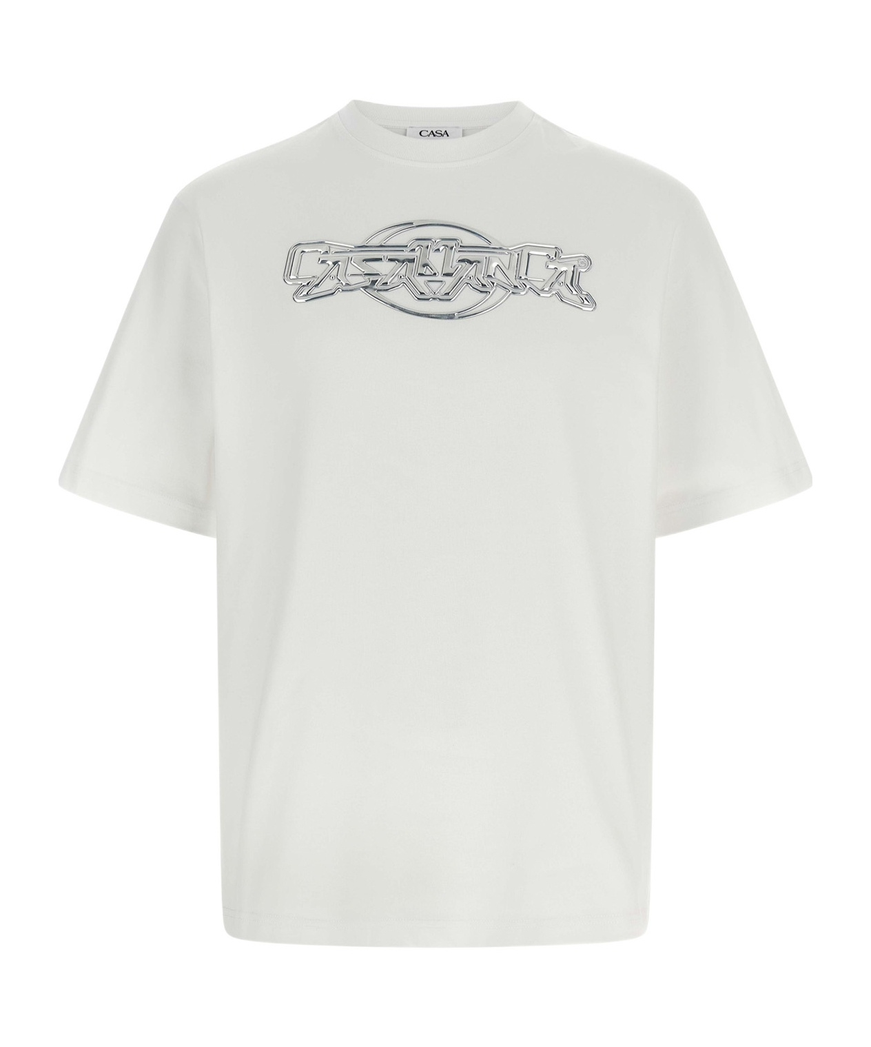 Casablanca Oversize Crew Neck T-shirt With Graphic Print In White