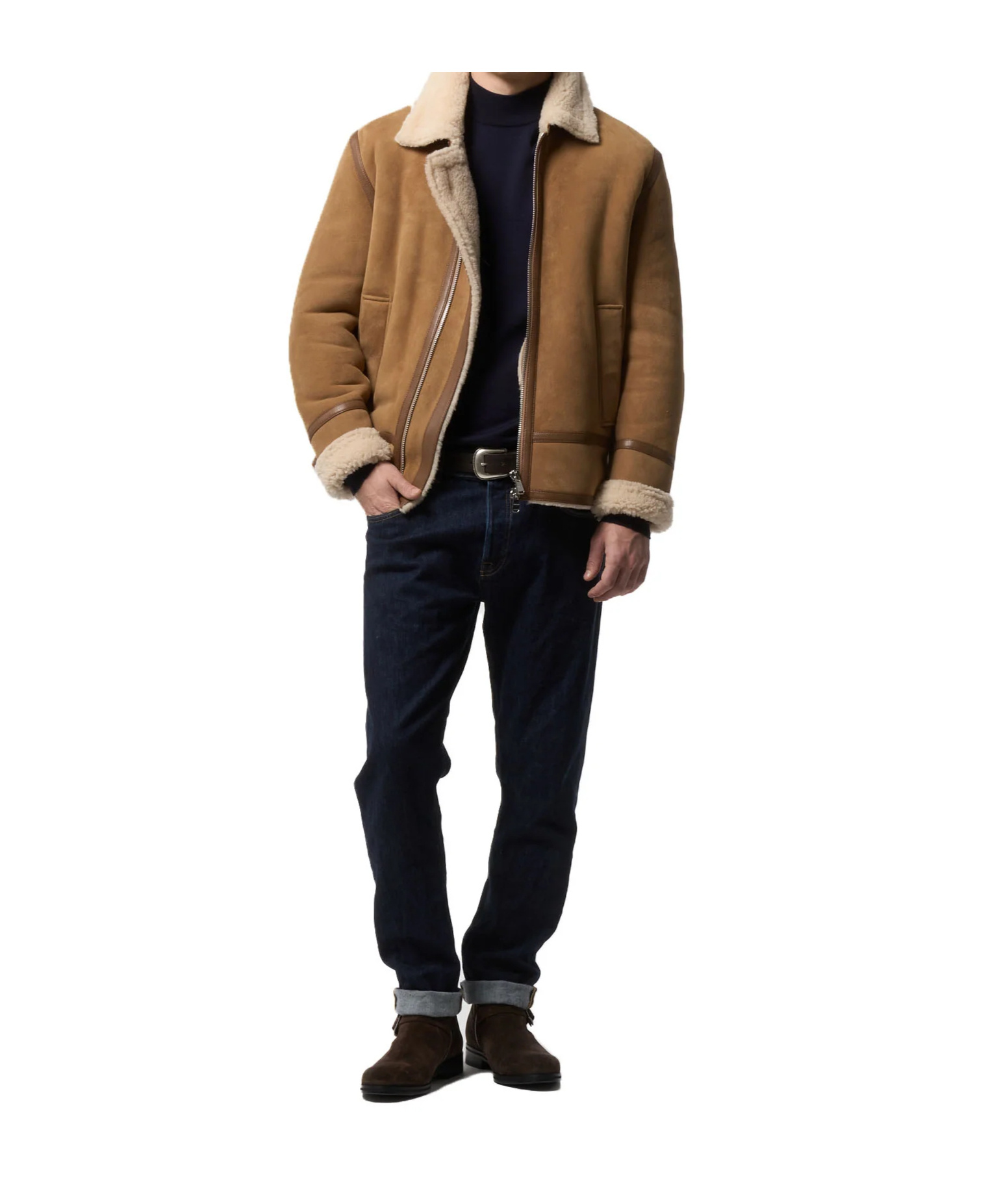 Dondup Caramel Shearling Jacket In Brown