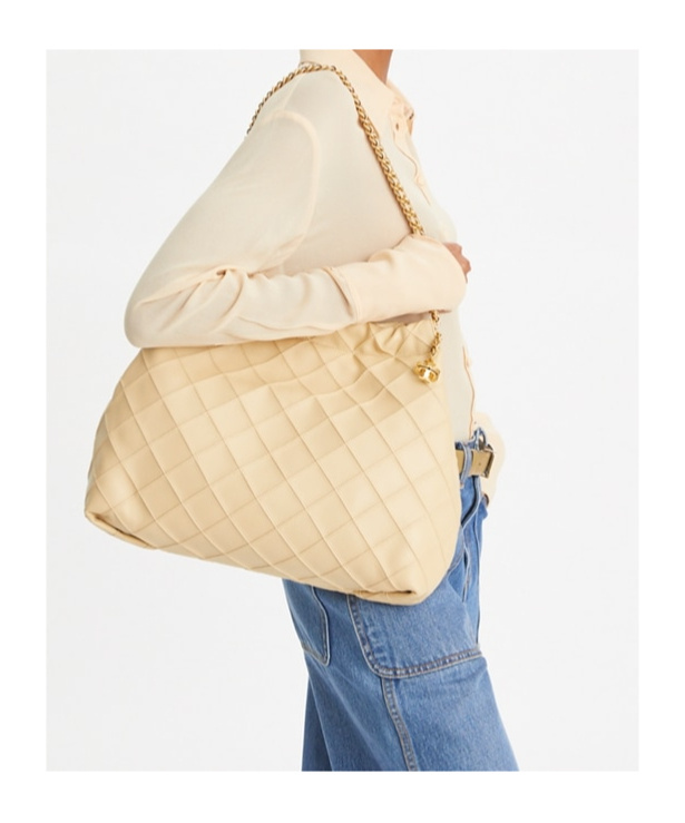 Tory Burch Fleming Drawstring Shoulder Bag In Yellow