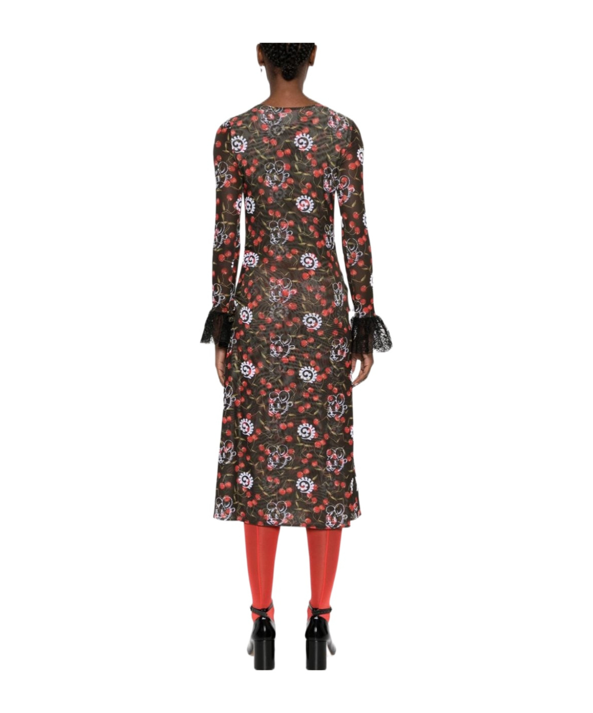 Chopova Lowena Windsucker Translucent Mid-length Dress In Black