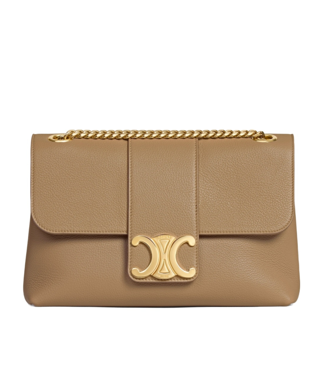 Celine Medium  Victoire Bag In Supple Grained Calfskin In Brown