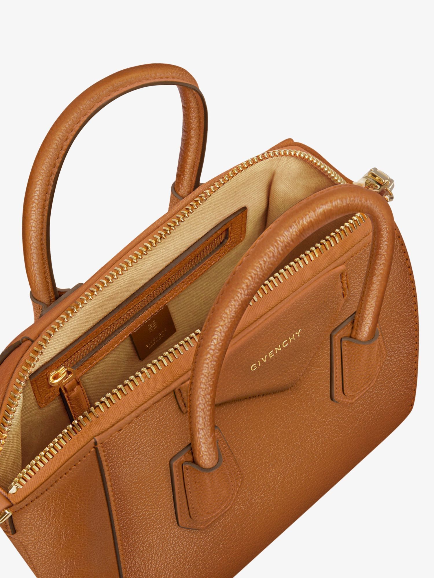 Givenchy Antigona Small Top-handle Bag In Shiny Tumbled Leather In Brown