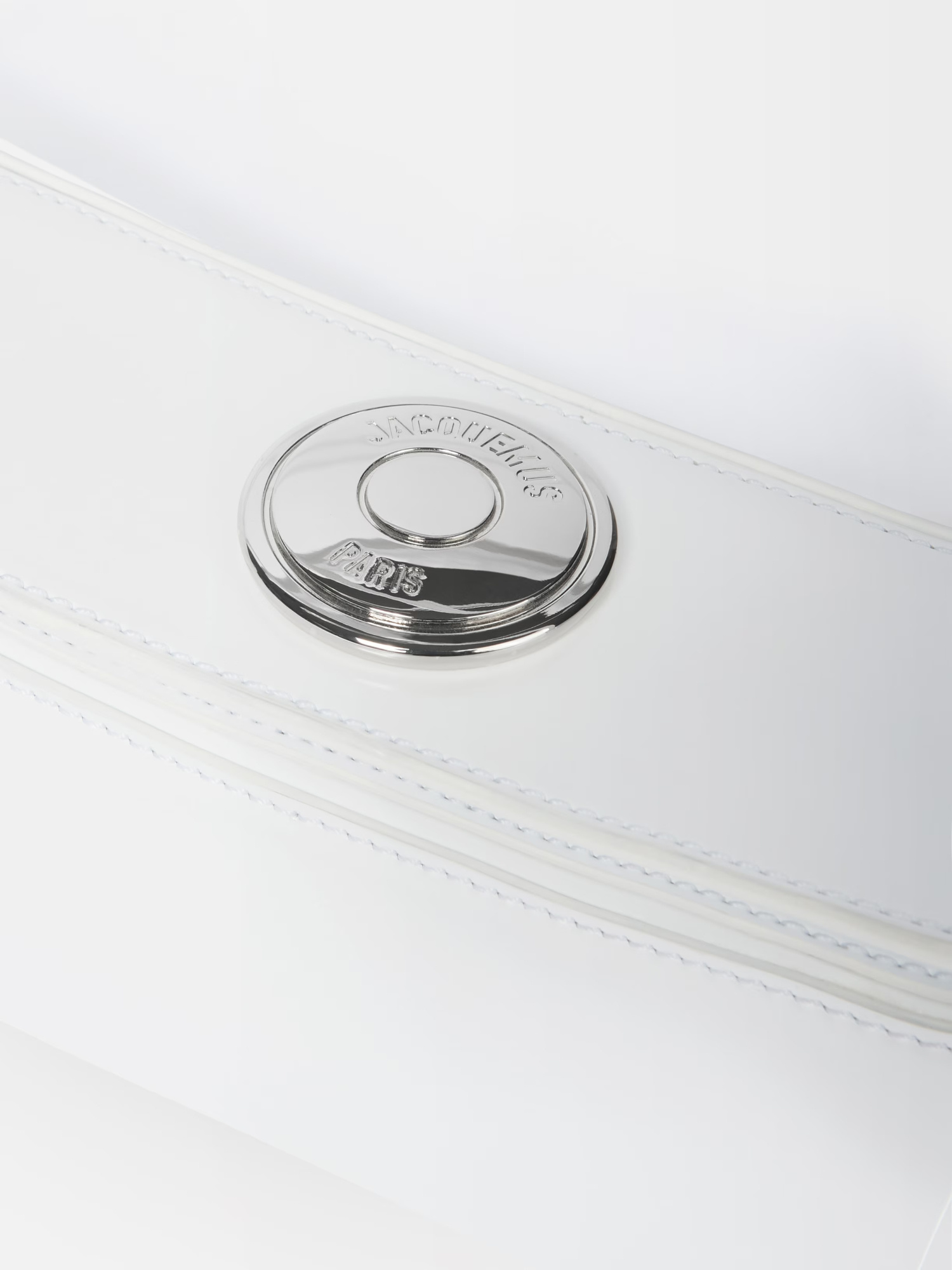 Jacquemus Le Calisso White Shoulder Bag With Engraved Snap Button In Leather Woman In White