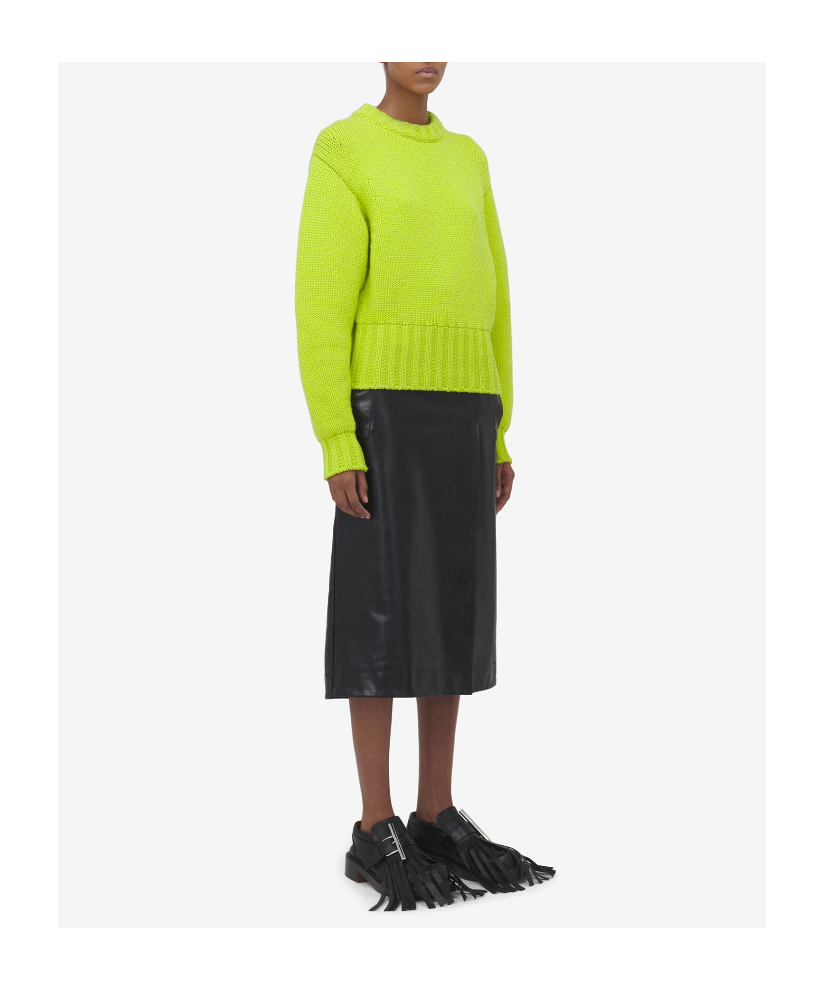 Alexander Mcqueen Round Neck Sweater In Yellow