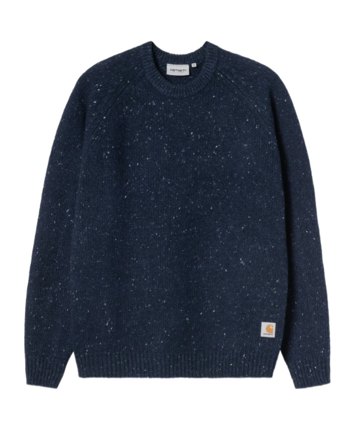 Carhartt Wip Anglistic Crewneck Knitted Jumper In Blue