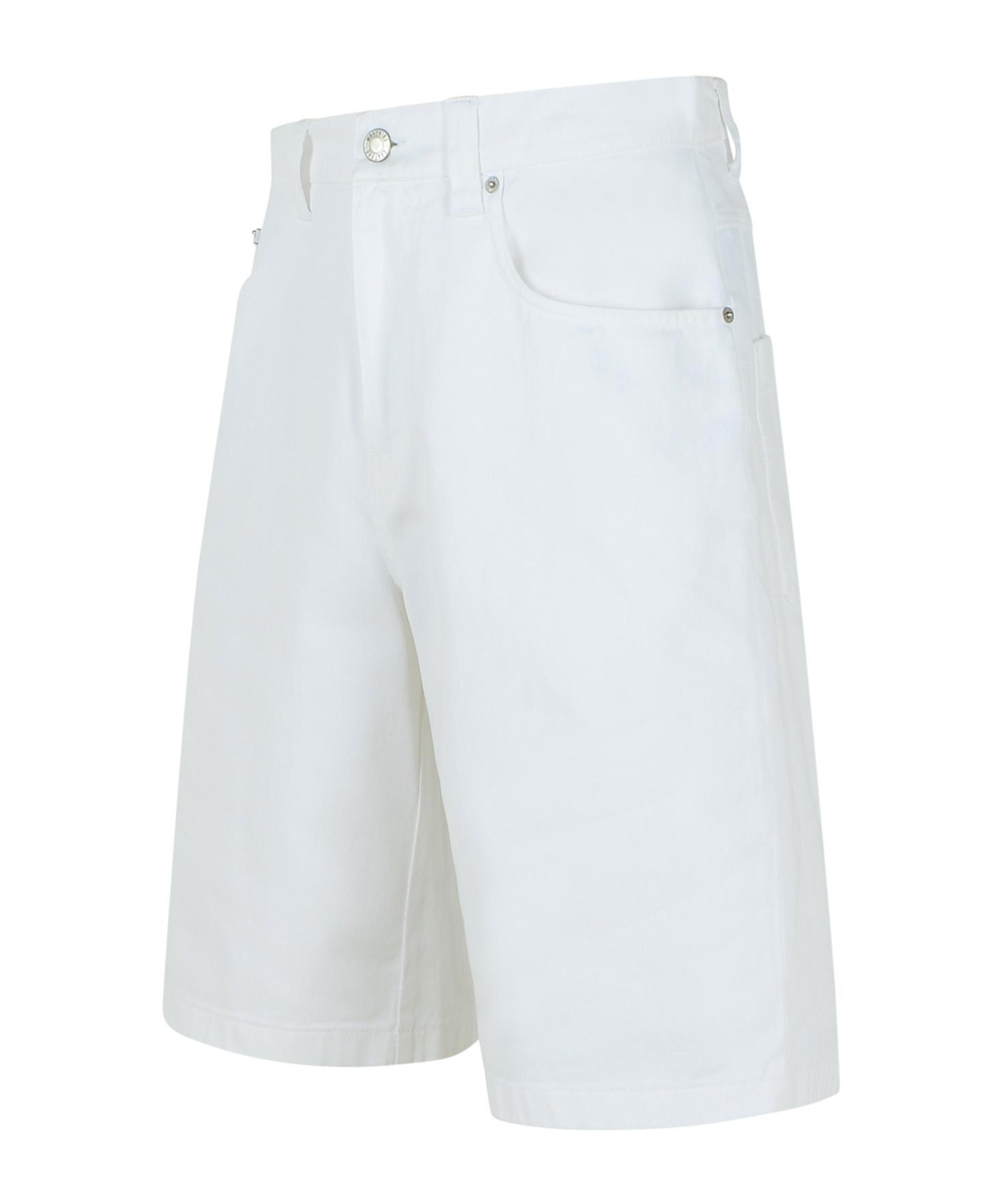 Moschino Belt-loop Denim Shorts In White
