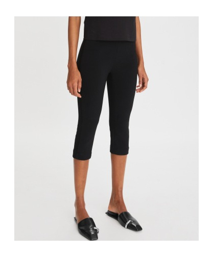 Tory Burch Cropped High-waisted Leggings In Black