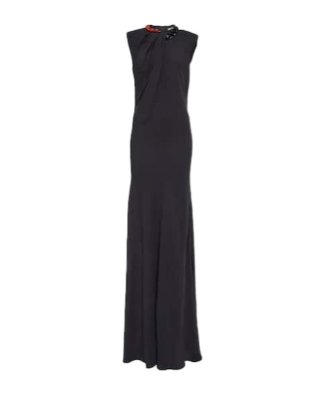 Stella Mccartney Chain-trimmed Gown In Black