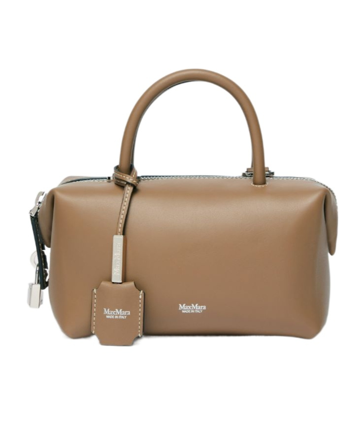 Max Mara Small Natural Leather Bowler Bag