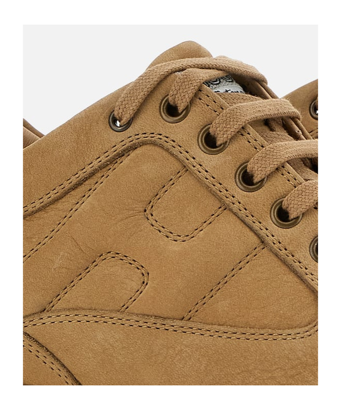 Hogan Interactive Lace-up Leather Sneakers In Brown