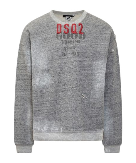 Dsquared2 Distressed Sweatshirt In Gray