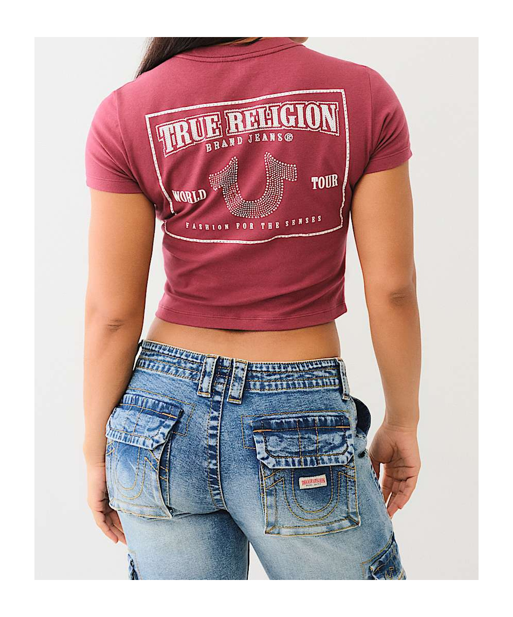 TRUE RELIGION CRYSTAL WORLD TOUR BABY TEE 