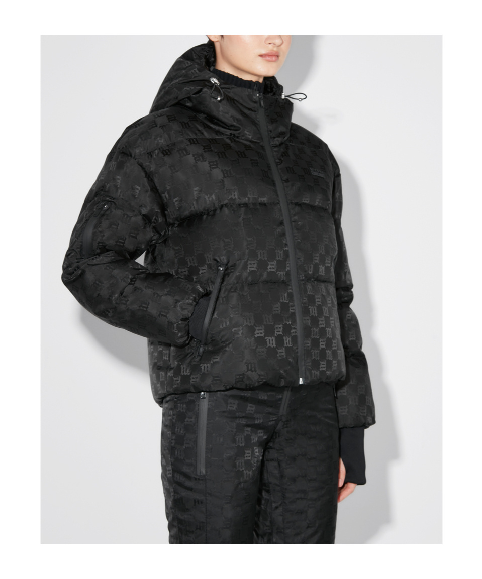 Misbhv Black Signature Nylon Puffer Jacket In Black