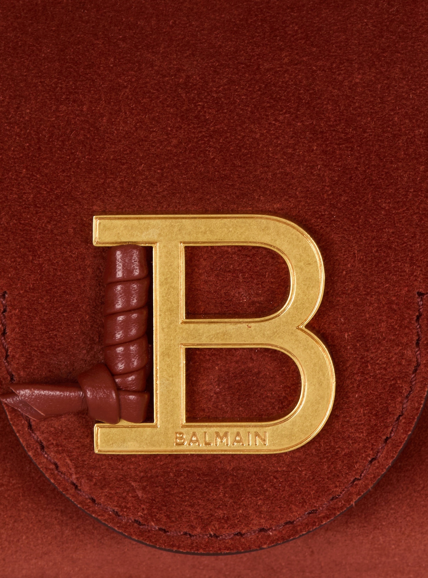 Balmain Suede B-buzz 17 Mini Bag In Red