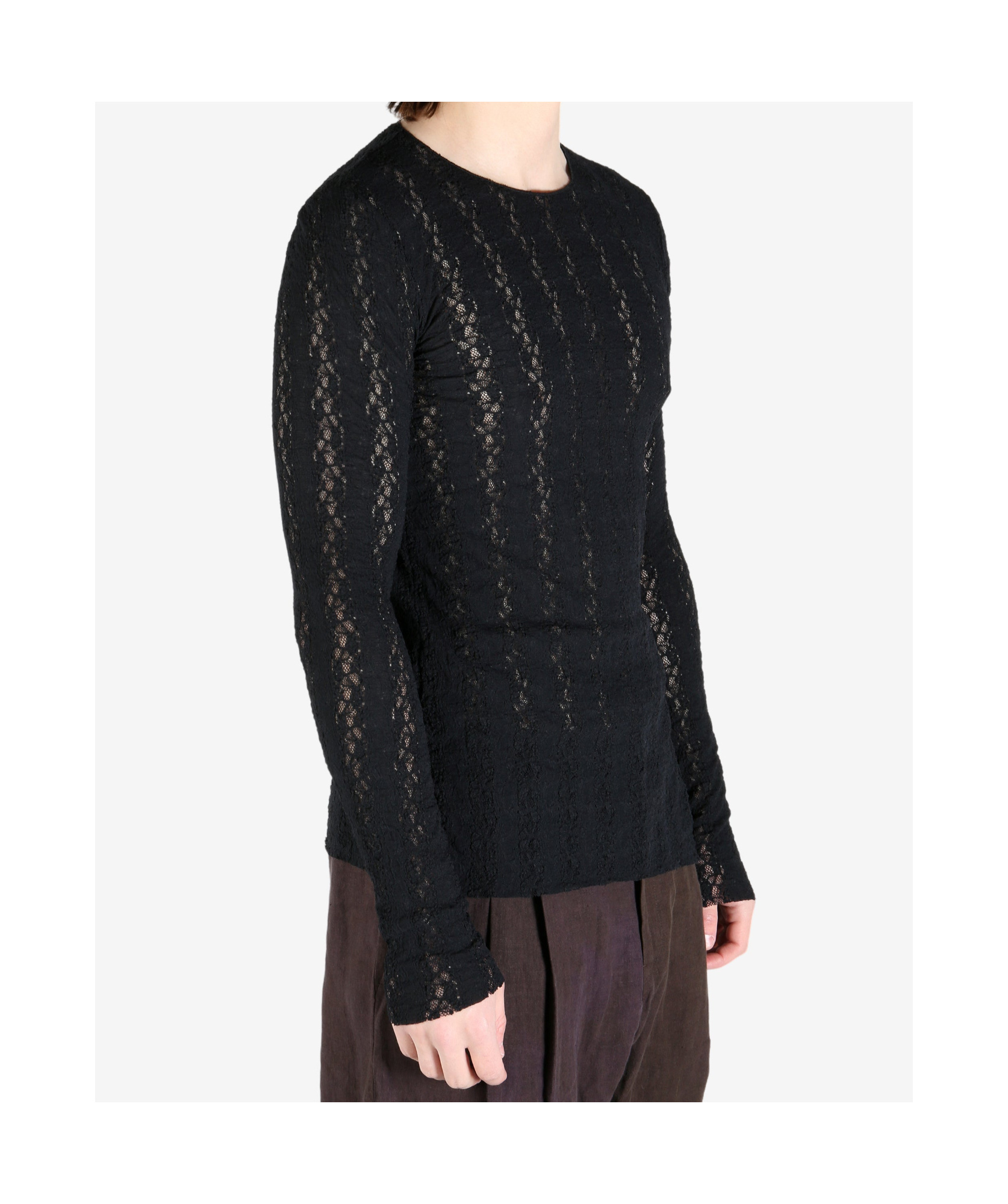 Uma Wang Black Stretch Nylon Teresa Top In Black