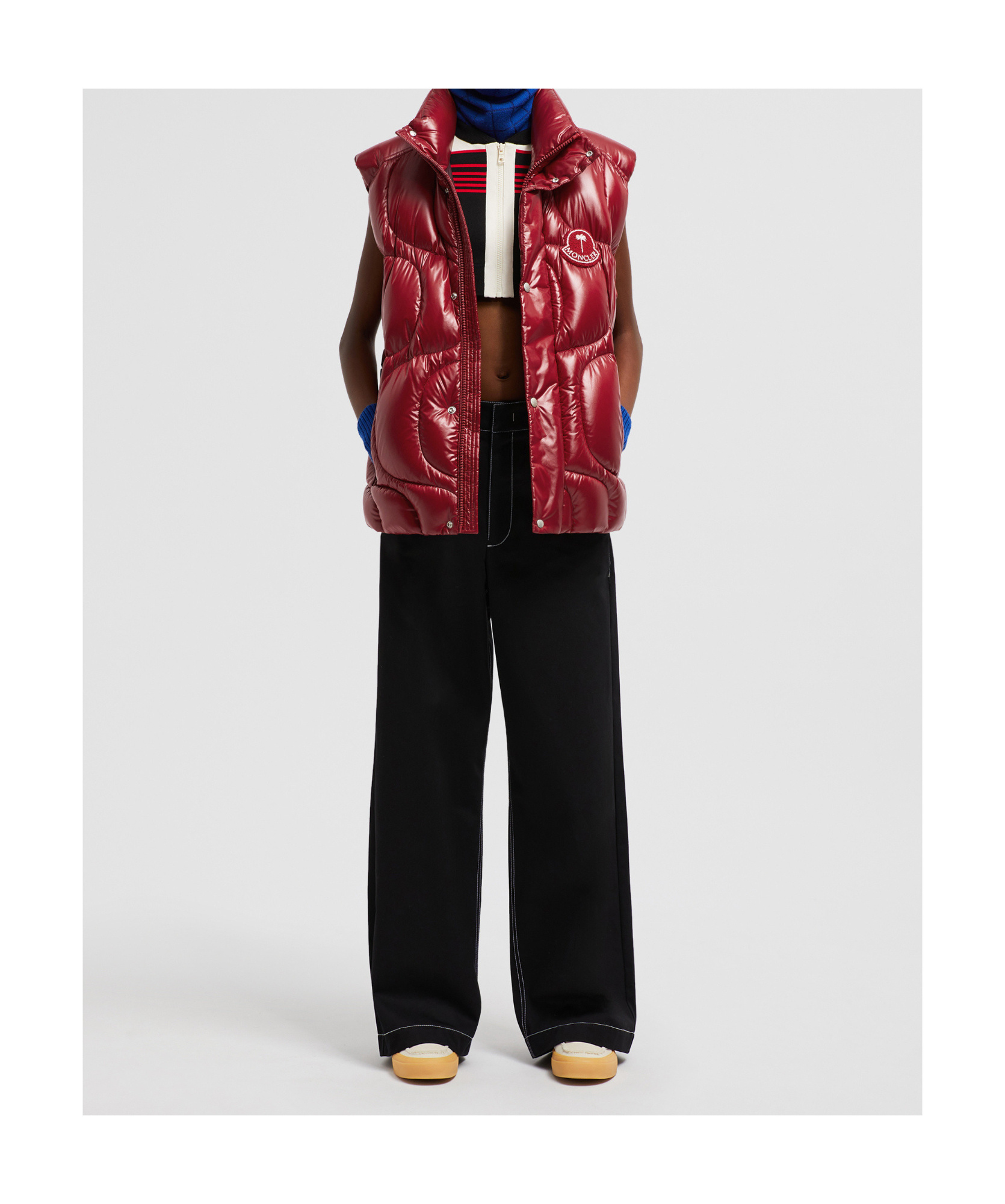 Moncler X Palm Angels Gwenyth Down Vest Red In Red
