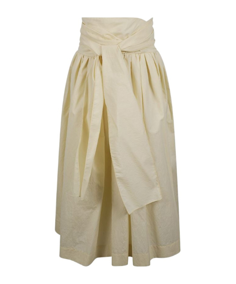 Fabiana Filippi Front-tie Midi Skirt In Brown
