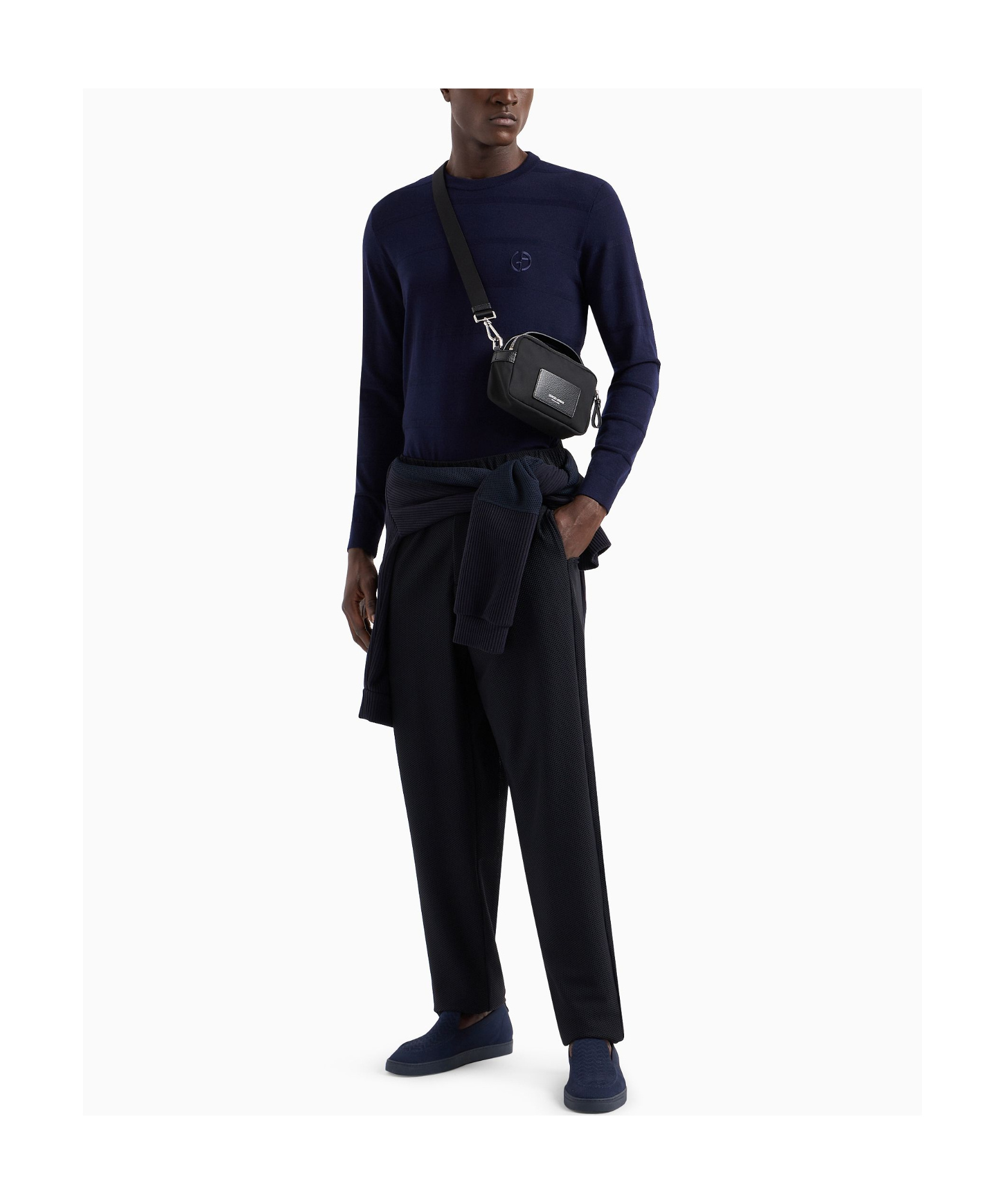 Giorgio Armani Waffle-effect Tapered Trousers