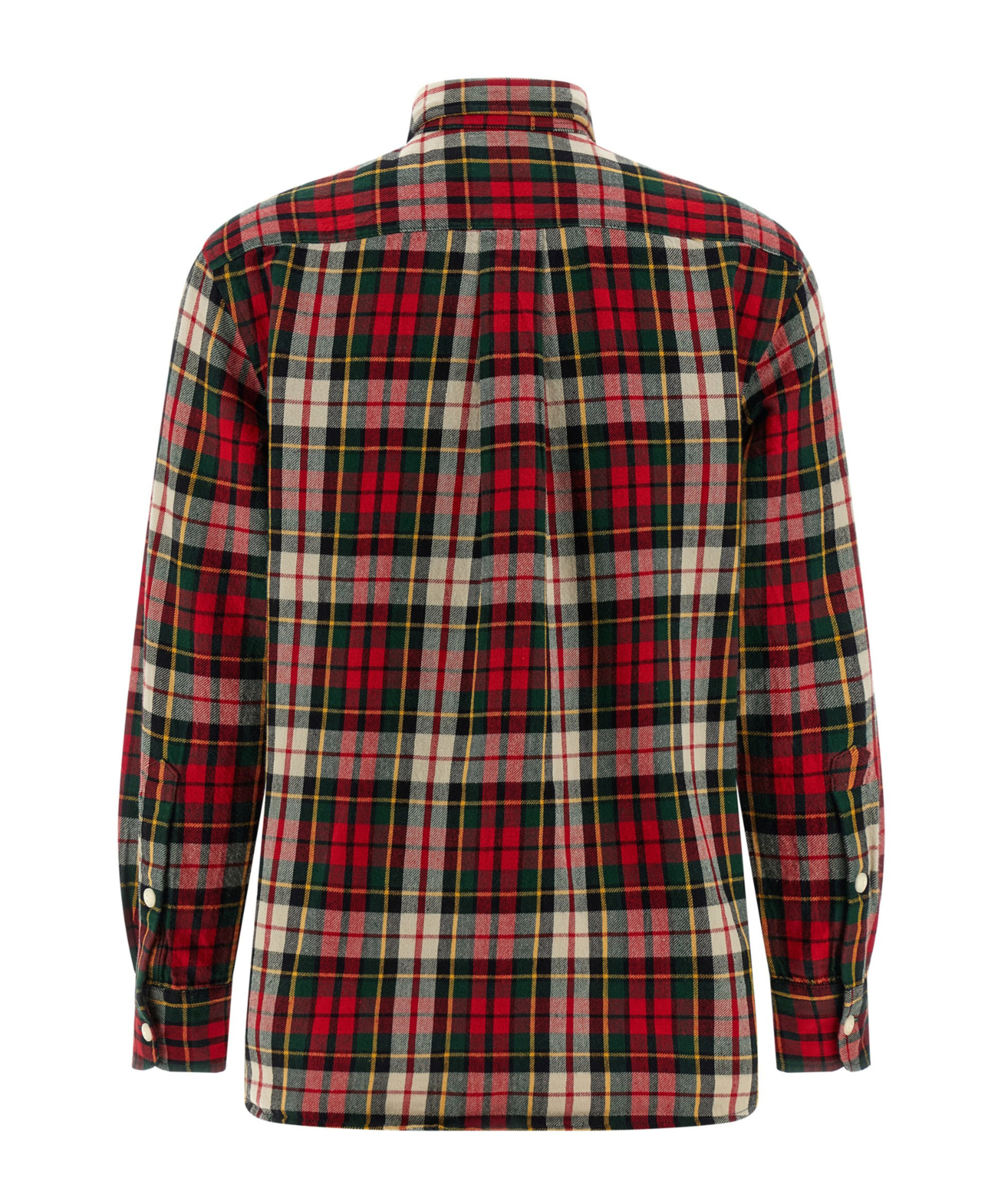 Polo Ralph Lauren Tartan Shirt With Curved Hem And Long Sleeves In Multi