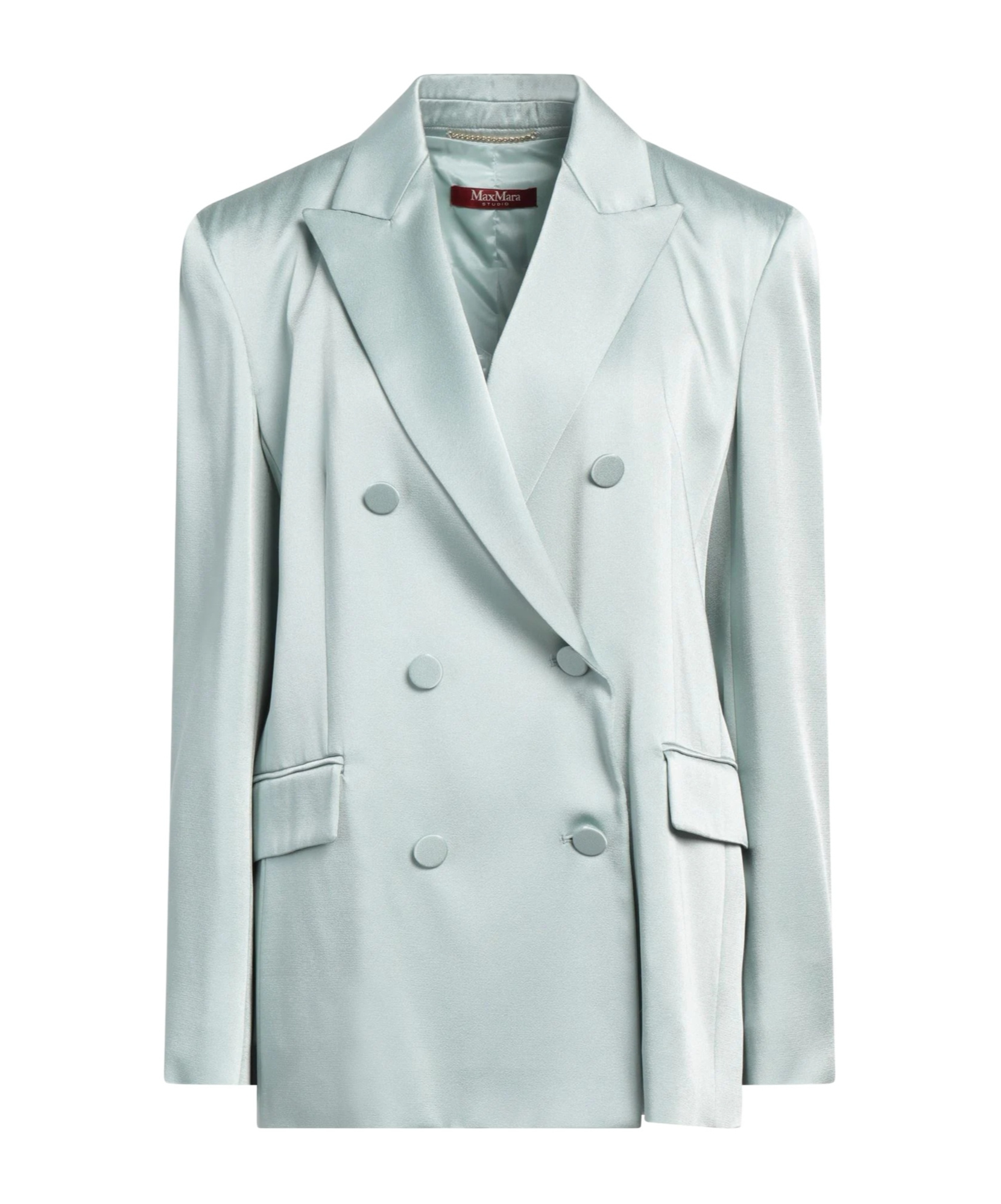 Max Mara Satin Blazer In Green