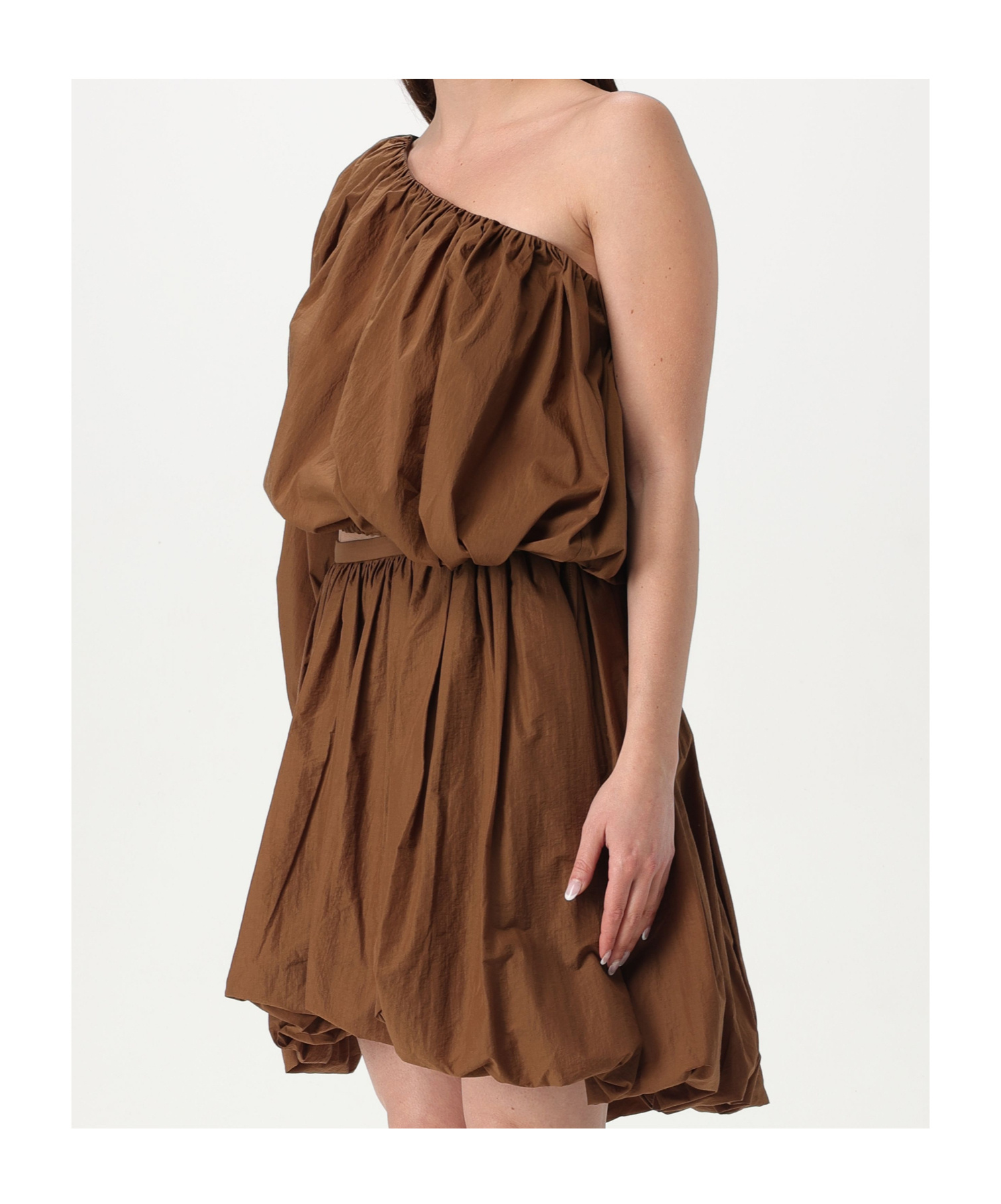 Philosophy Di Lorenzo Serafini One-shoulder Balloon Blouse In Brown