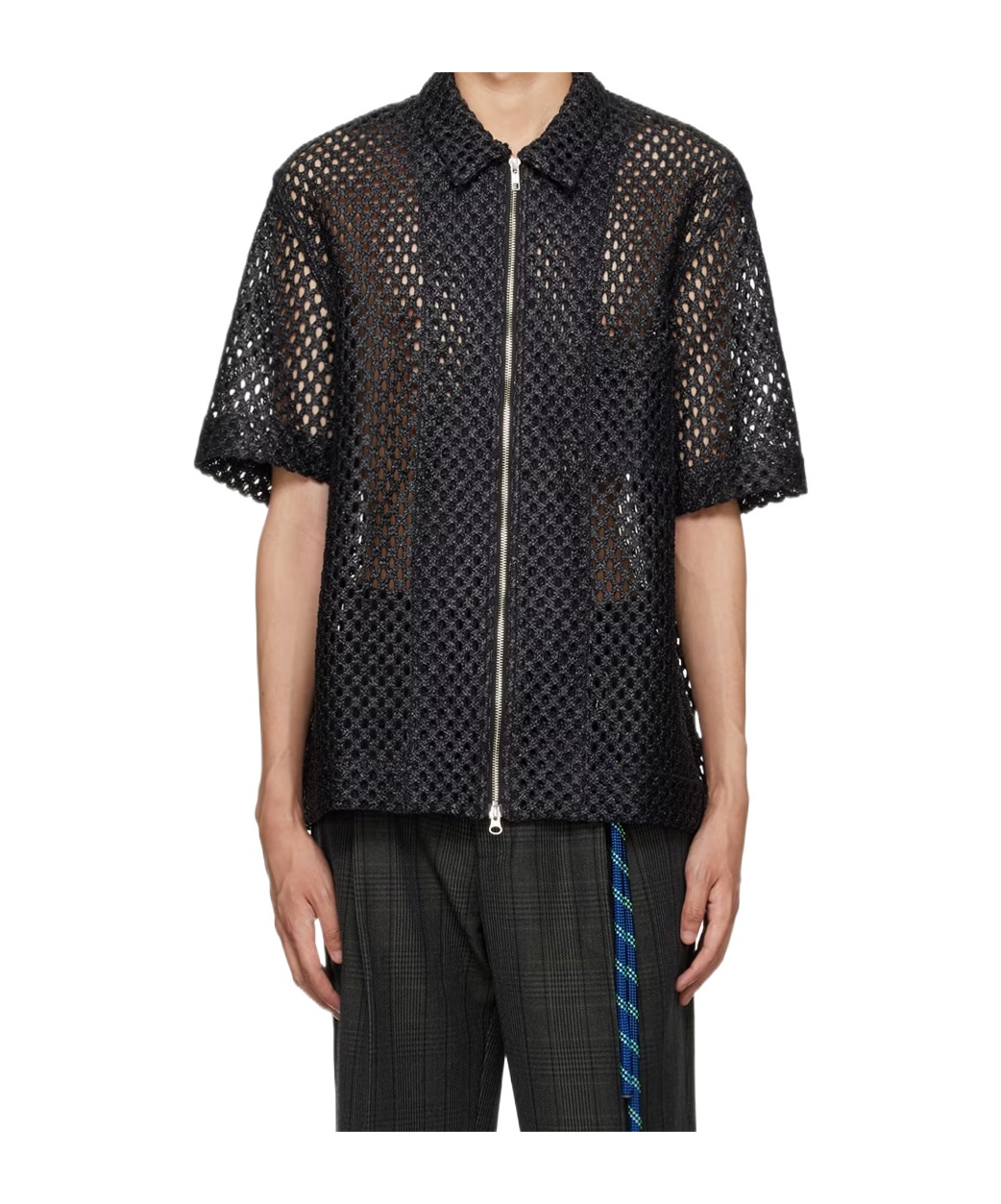 Shop Song For The Mute Perforated Zipped Shirt