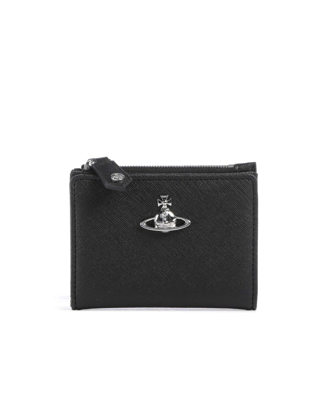 Vivienne Westwood Saffiano Plain Slim Credit Card Holder Imitation Leather In Black